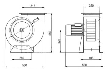 Ventilátor ADAMIK VAN 531 rozměry nahoru