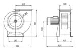 Ventilátor ADAMIK VAN 535 rozměry nahoru