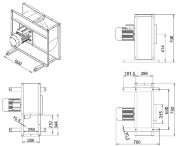 Ventilátor ADAMIK VAN 831 4 kW rozměry
